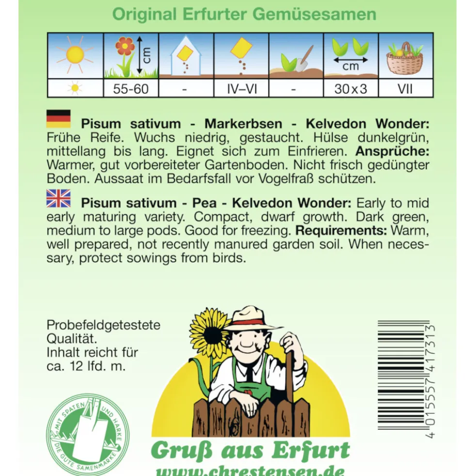 Saatgut Markerbsen ca. 12 laufende Meter