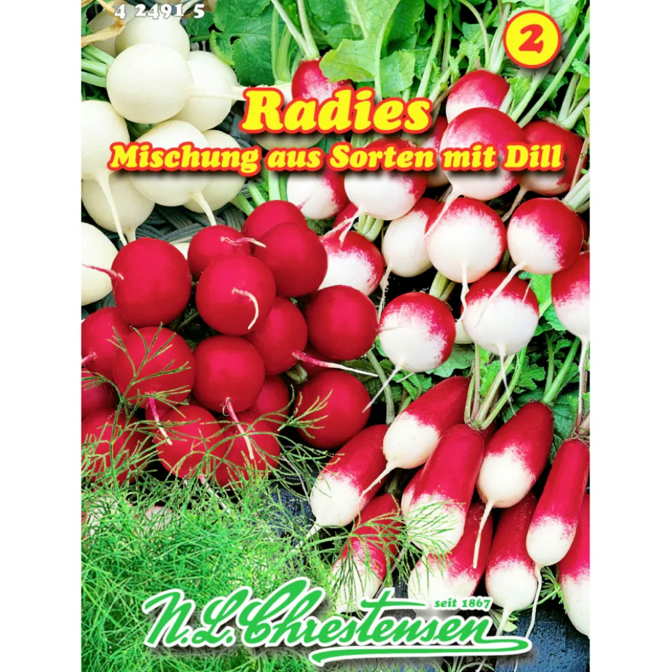 Saatgut Radies Mix mit Dill ca. 6-8 laufende Meter