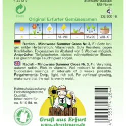 Saatgut Rettich Minowase ca. 8–10 laufende Meter