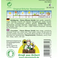 Saatgut Schälgurke Fatum ca. 40 Pflanzen