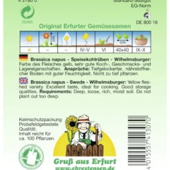 Saatgut Speisekohlrübe ca. 100 Pflanzen