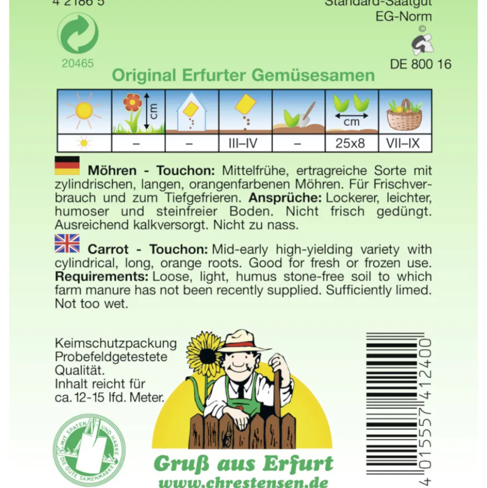 Saatgut Speisemöhre ca. 12–15 laufende Meter