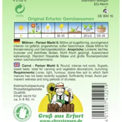 Saatgut Speisemöhre Pariser Markt ca. 5-8 laufende Meter