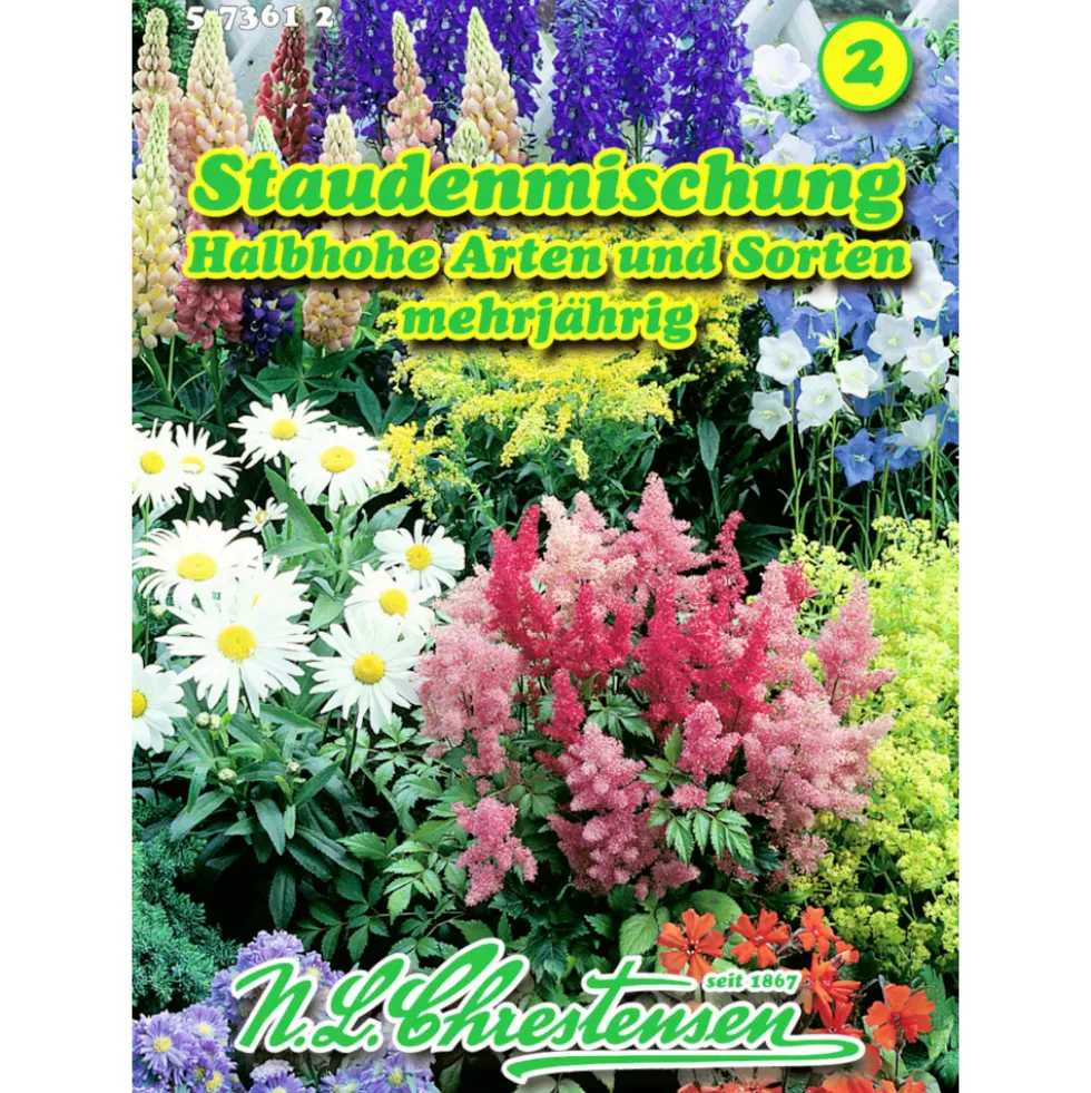 Saatgut Staudenmix halbhoch ca. 100 Pflanzen bunt