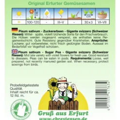 Saatgut Zuckererbse Schweizer Riese PG 4