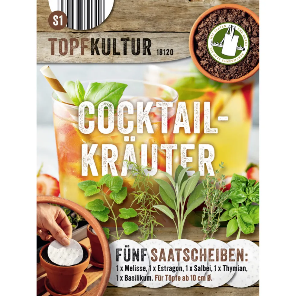 Saatscheiben Cocktail-Kräuter-Mix 5 Scheiben