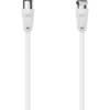 Sat-Anschlusskabel 90 dB F-Stecker - Koax-Kupplung 3 m, weiß