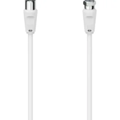 Sat-Anschlusskabel 90 dB F-Stecker - Koax-Kupplung 3 m, weiß