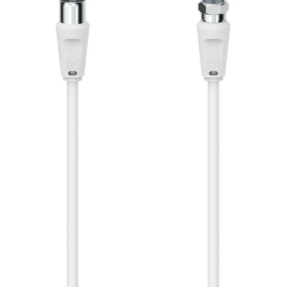 Sat-Anschlusskabel 90 dB F-Stecker - Koax-Kupplung 3 m, weiß