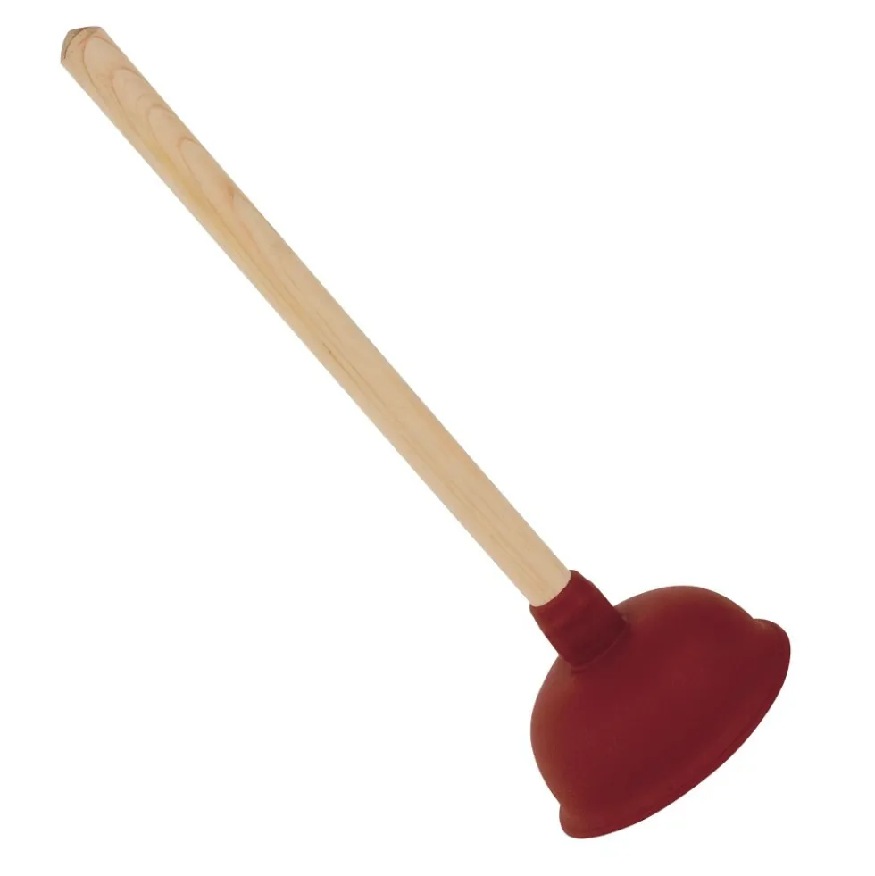 Saugglocke Ø 11,5 cm aus Gummi mit Holzstiel