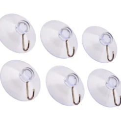 Saugnapf-Set 6-teilig transparent mit Haken