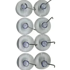 Saugnapf-Set 8-teilig transparent mit Haken