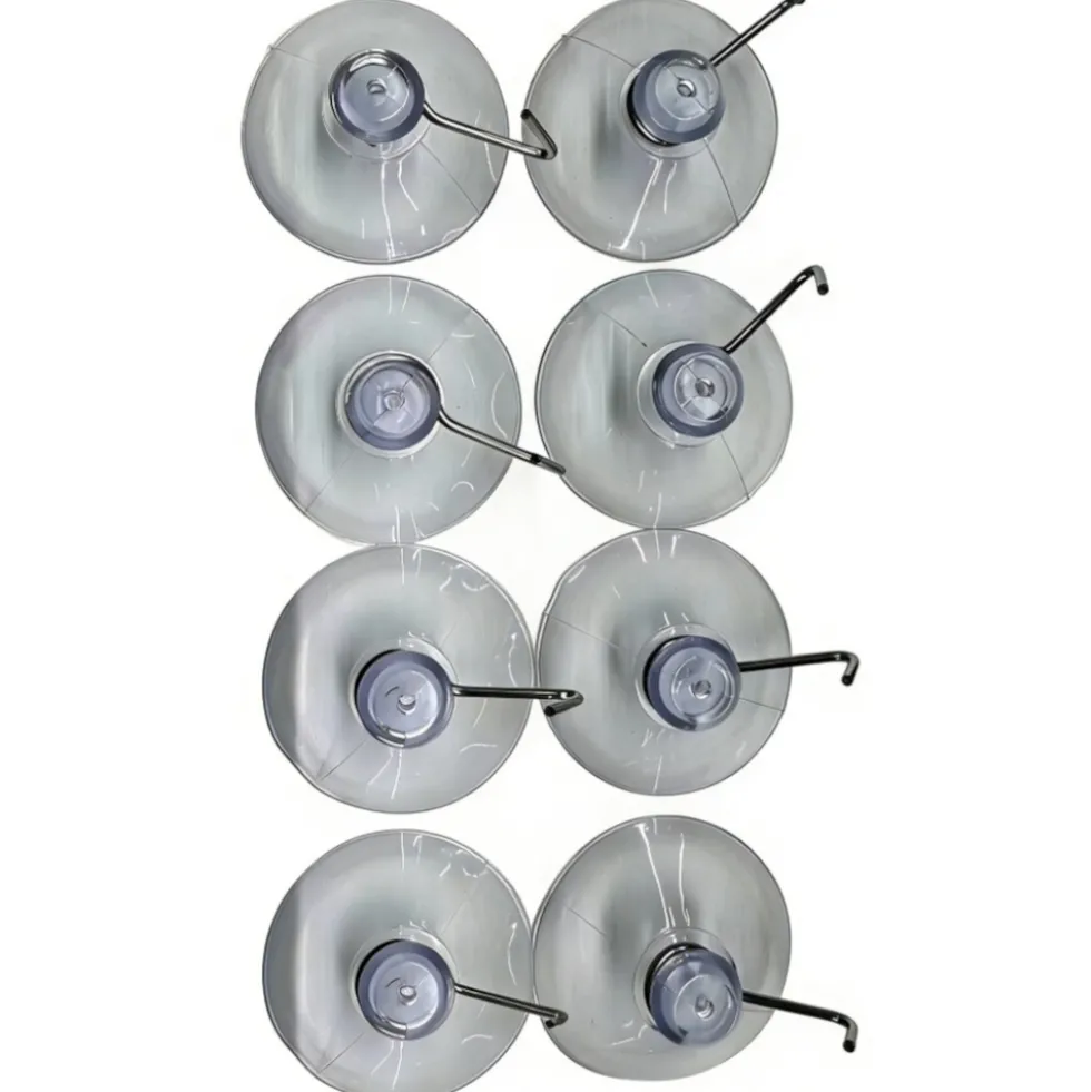 Saugnapf-Set 8-teilig transparent mit Haken