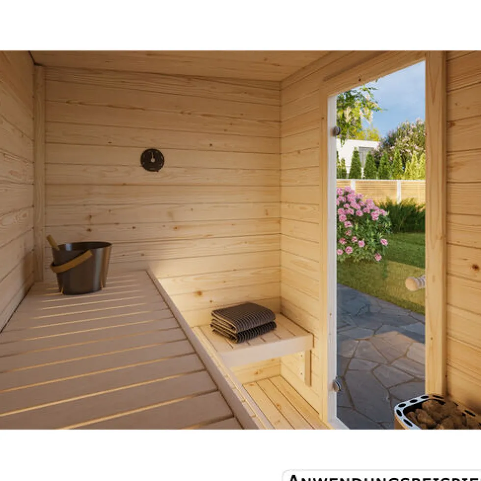 Sauna "Cubic" 2,6 m² inkl. Ofen 6 kW