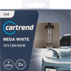 Scheinwerferlampe H4 Mega White 12V 60/55W P43T, 2 Stück