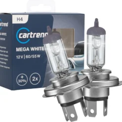 Scheinwerferlampe H4 Mega White 12V 60/55W P43T, 2 Stück