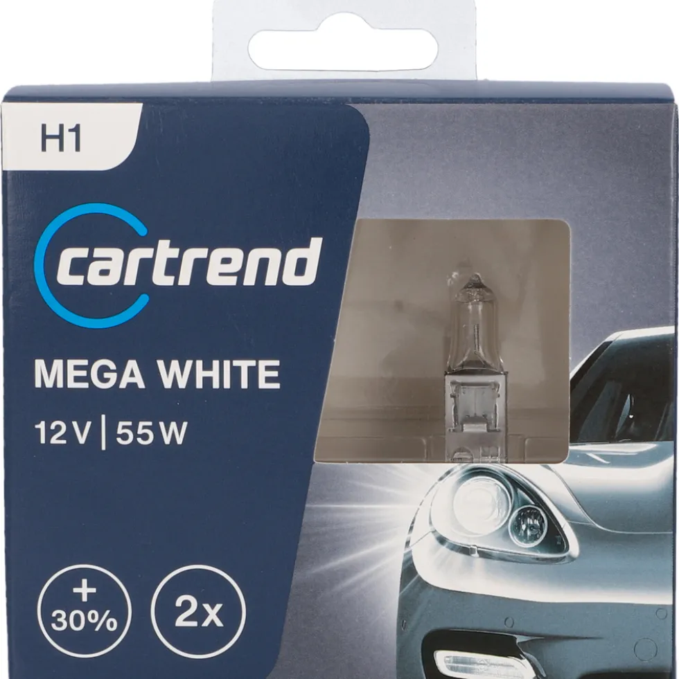 Scheinwerferlampe H1 Mega White 12V 55W, 2 Stück