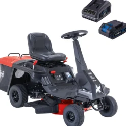 Scheppach Benzin-Aufsitzrasenmäher MR200-61 LT und Akku-Rasentrimmer im Set
