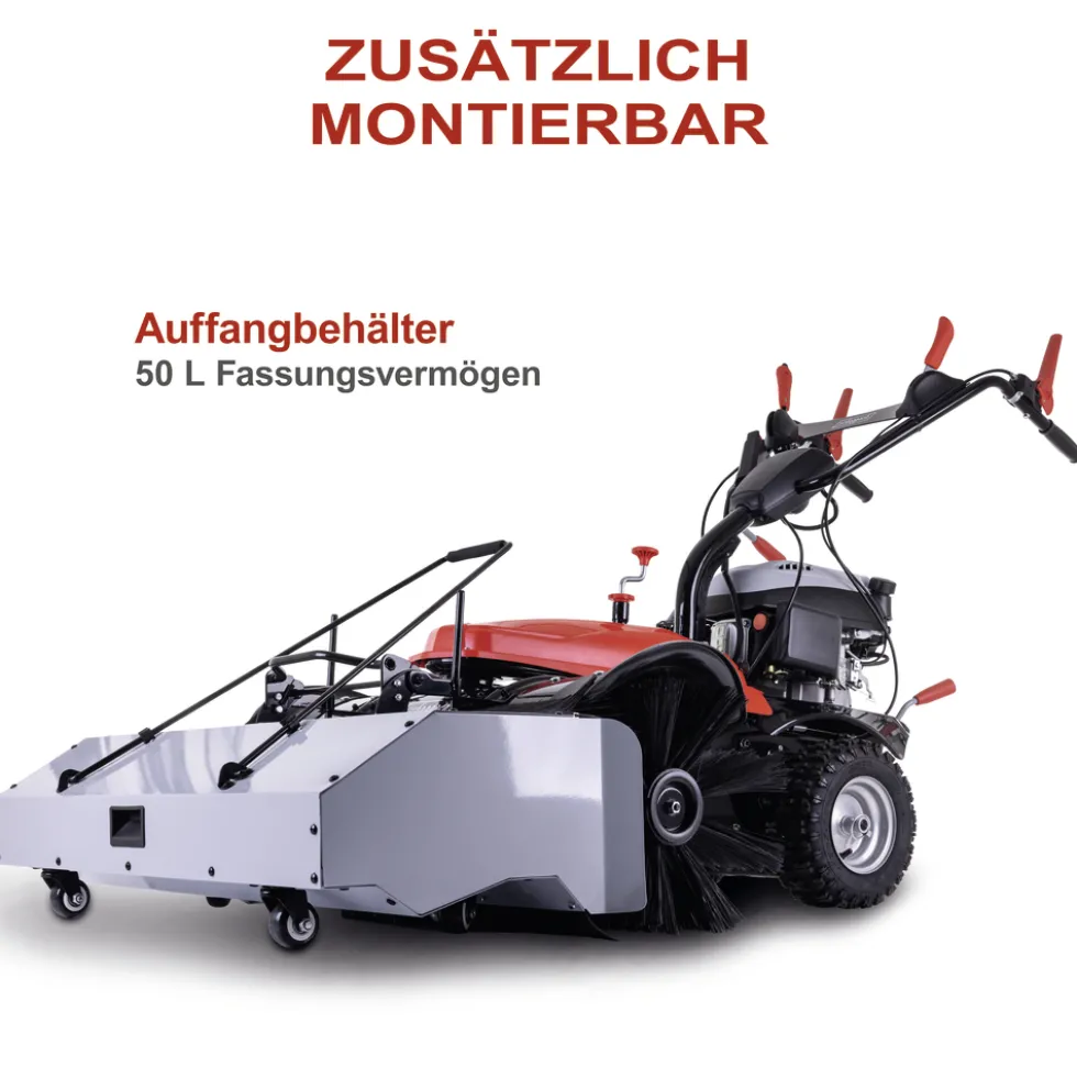 Scheppach Benzin-Kehrmaschine SC2200PE mit Sammelbehälter und Schneeschild