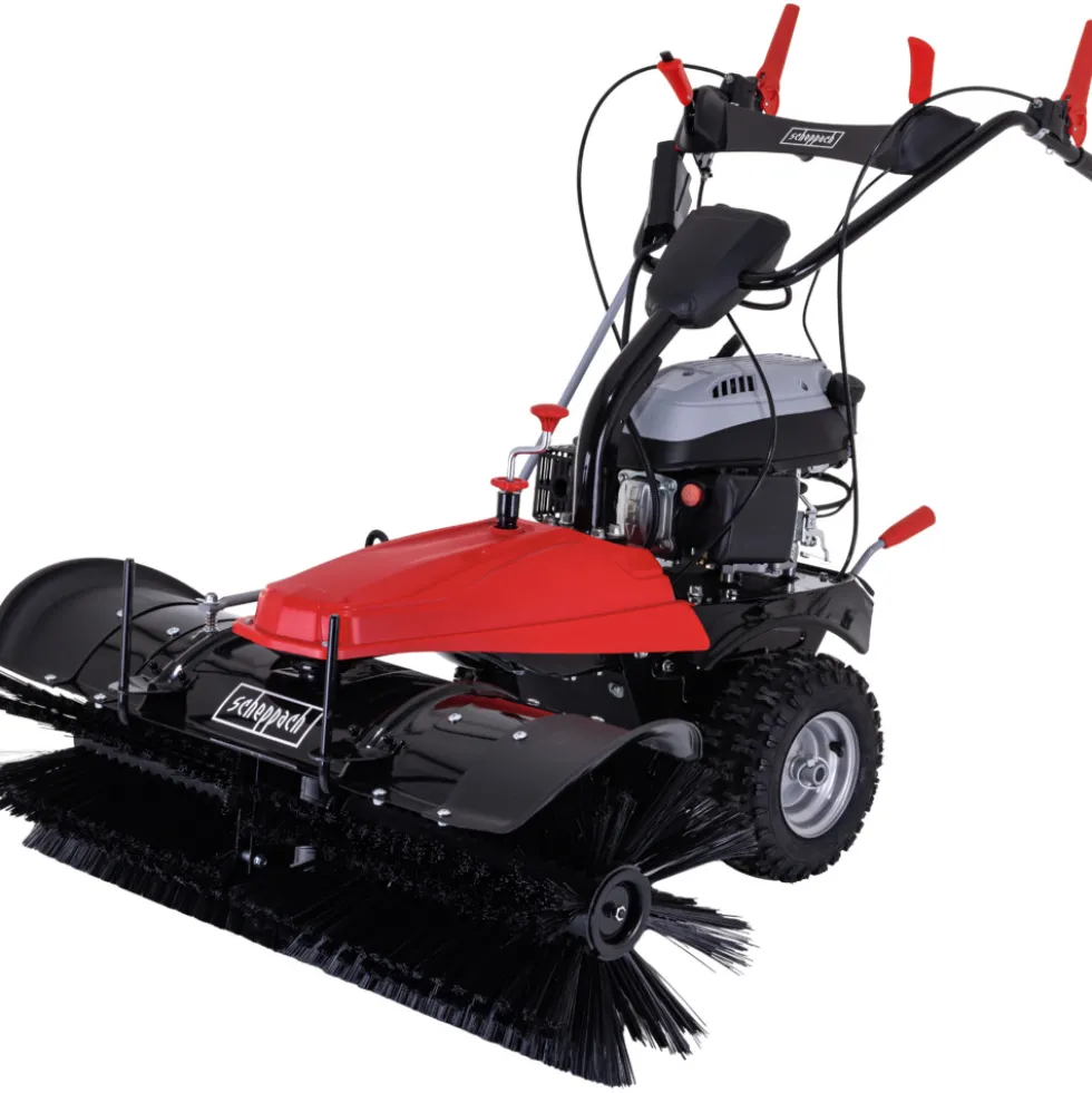 Scheppach Benzin-Kehrmaschine SC2200PE mit Sammelbehälter und Schneeschild