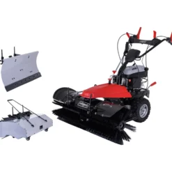 Scheppach Benzin-Kehrmaschine SC2200PE mit Sammelbehälter und Schneeschild