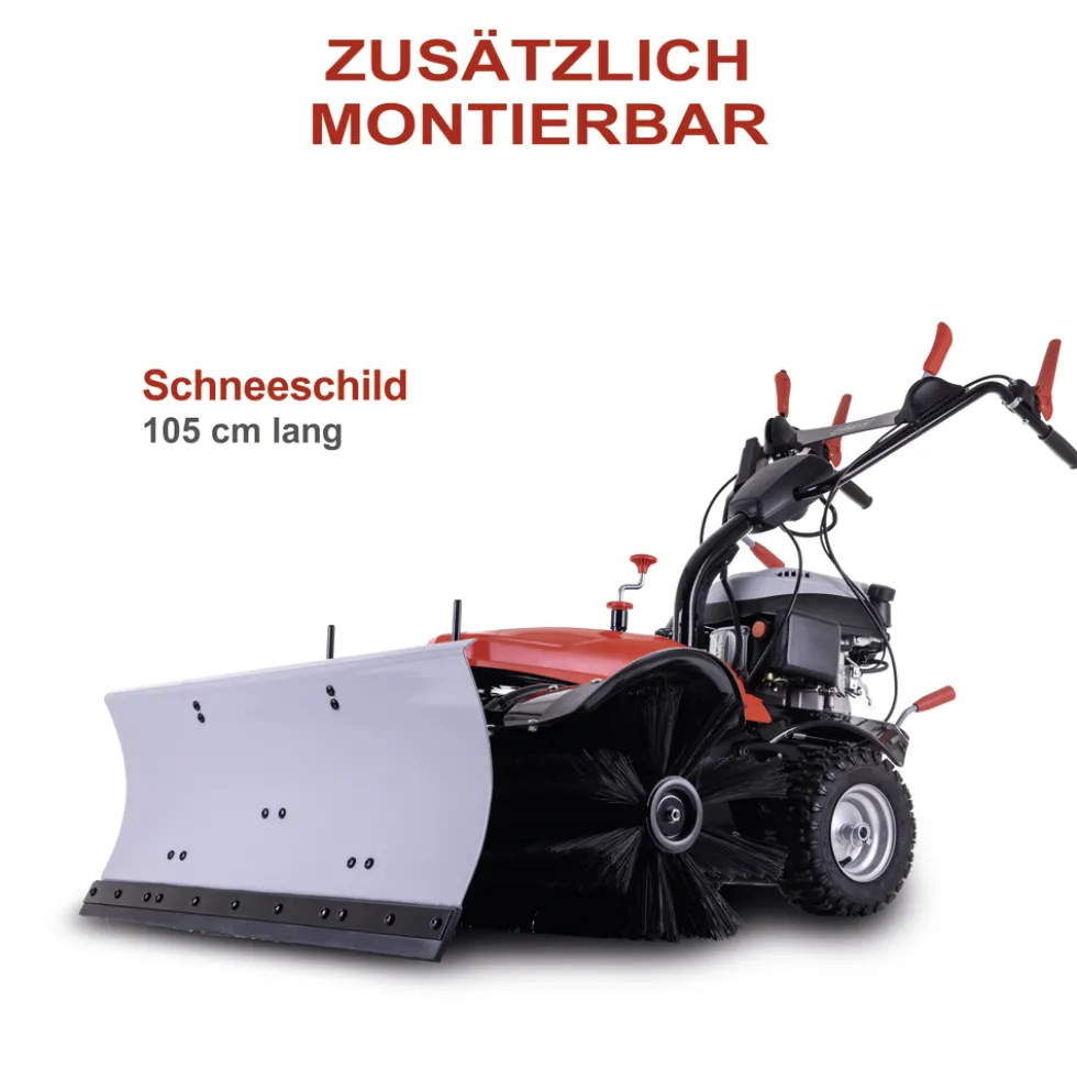 Scheppach Benzin-Kehrmaschine SC2200PE mit Sammelbehälter und Schneeschild