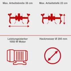 Scheppach Elektro-Motorhacke MTE380 1050 Watt