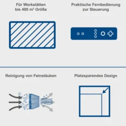 Scheppach Heavy Duty Luftfilter HDA-14 100 W mit Fernbedienung und Timer
