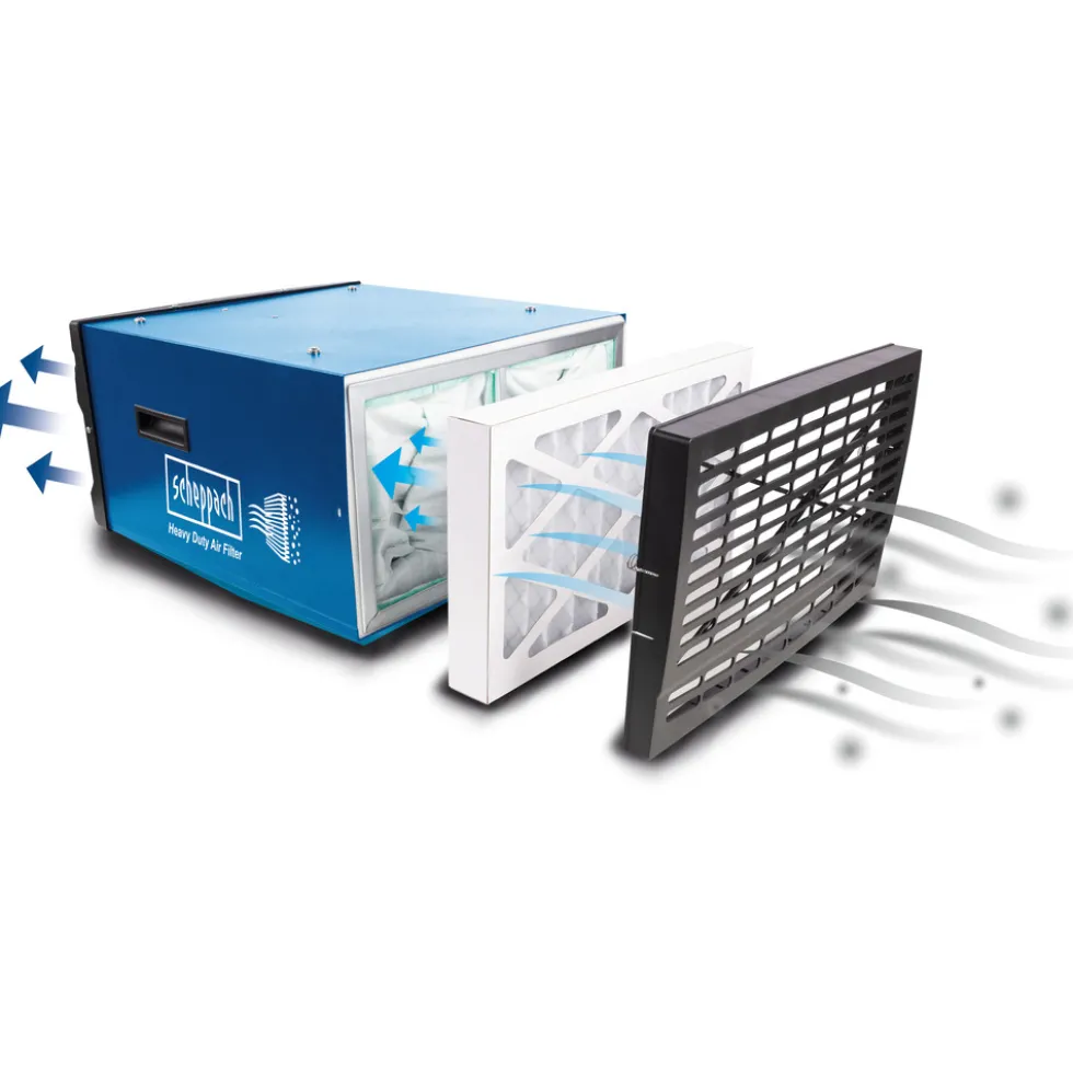 Scheppach Heavy Duty Luftfilter HDA-14 100 W mit Fernbedienung und Timer