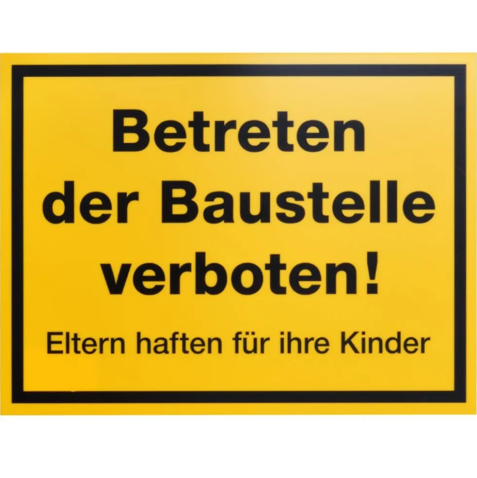 Schild Betreten der Baustelle verboten 300 x 200 mm