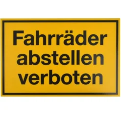 Schild Fahrräder abstellen verboten 300 x 200 mm