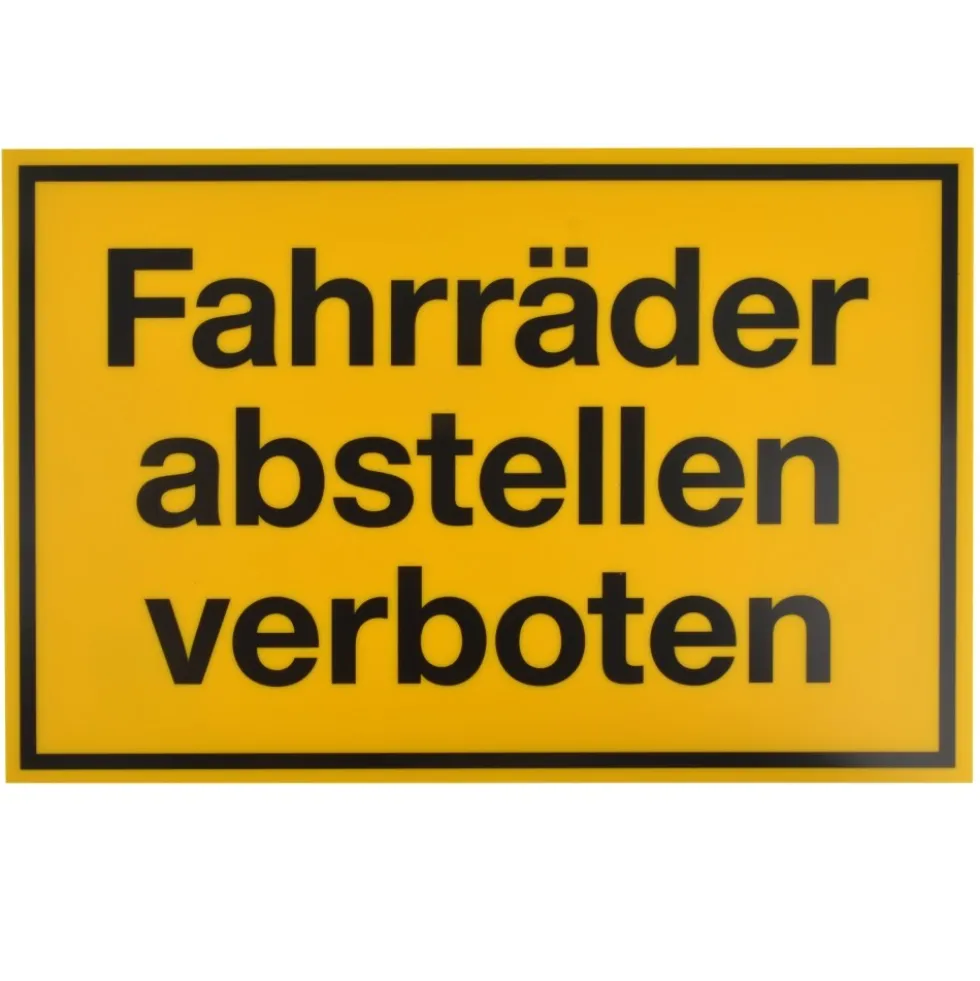 Schild Fahrräder abstellen verboten 300 x 200 mm