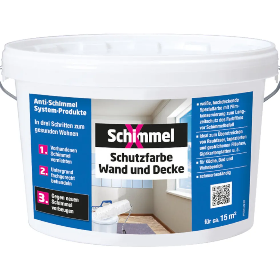 SchimmelX Schutzfarbe Wand und Decke 2,5 Liter, weiß