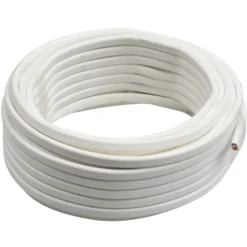 Schlauchleitung H03VVH2-F 2 x 0,75mm² 10 m PVC flach in Weiß