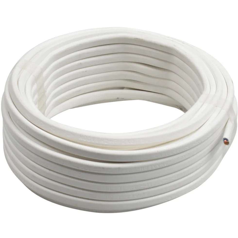Schlauchleitung H03VVH2-F 2 x 0,75mm² 10 m PVC flach in Weiß