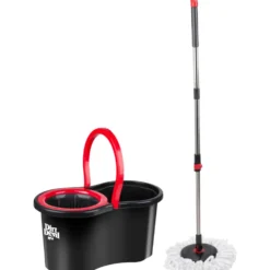Schleuder-Mopp-Set mit Edelstahlgriff und 360° Drehkopf