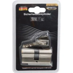 Schließzylinder Profilzylinder 60 mm, 30/30 mit 5 Schlüsseln