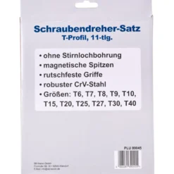 Schraubendreher-Satz mit T-Profil, 11-teilig, CrV-Stahl