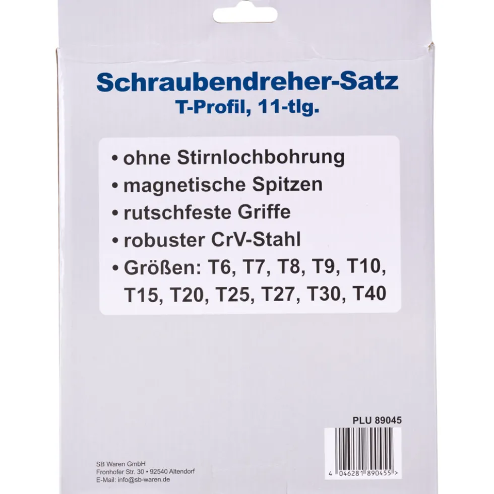 Schraubendreher-Satz mit T-Profil, 11-teilig, CrV-Stahl