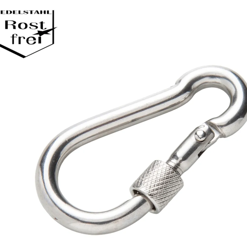 Schraubkarabiner 60 x 30 mm Edelstahl