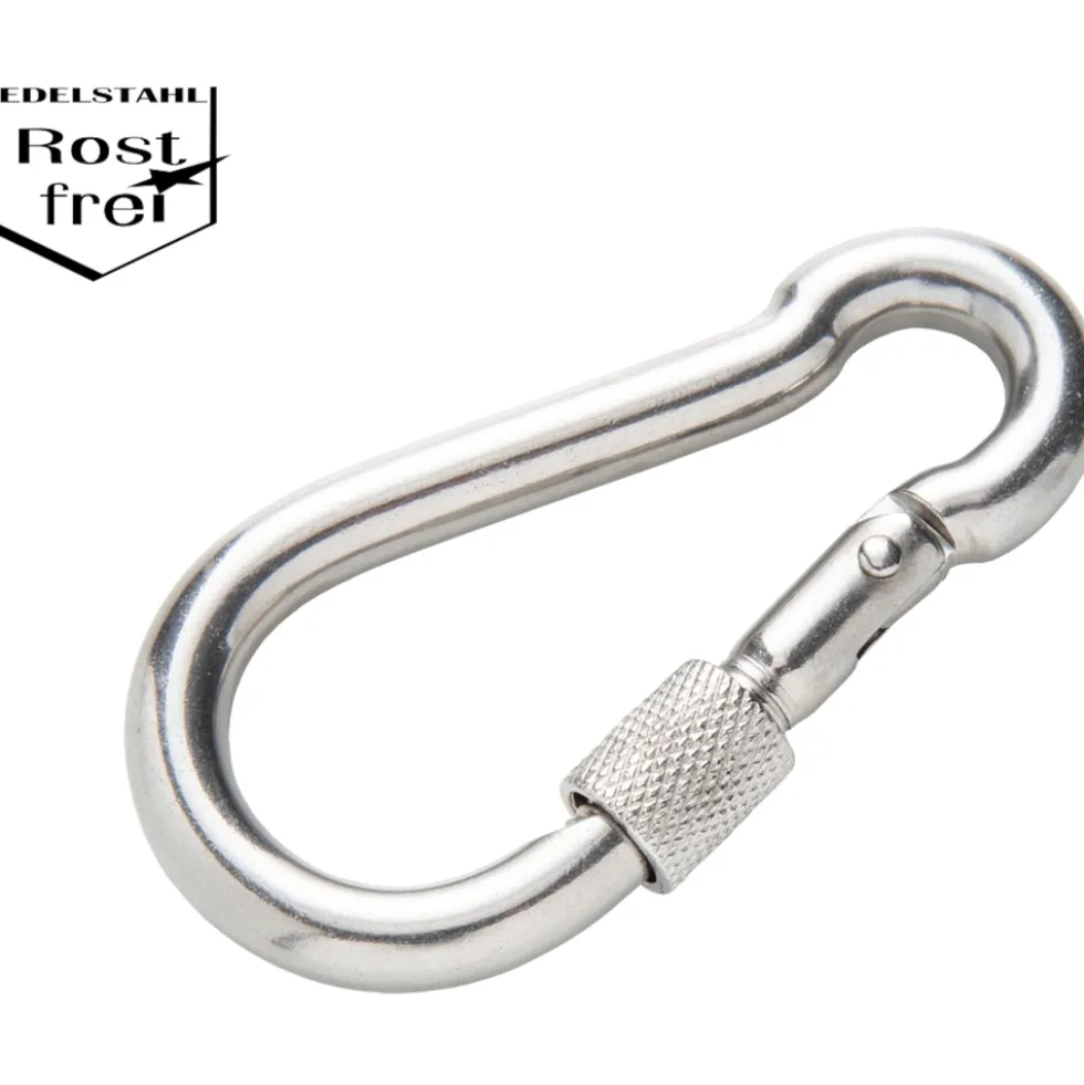 Schraubkarabiner 80 x 30 mm Edelstahl