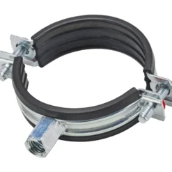 Schraubrohrschelle 2'' verzinkt 57-61 mm mit Schallschutzeinlage
