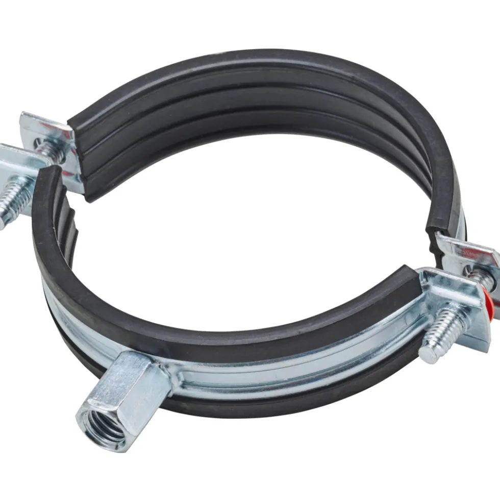 Schraubrohrschelle 2 1/2'' verzinkt 74-80 mm mit Schallschutzeinlage