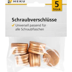 Schraubverschlüsse für Flaschen 5 Stück, goldfarben