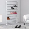 Schuhregal für 40 Paar Schuhe Wellenform Weiß-Silber