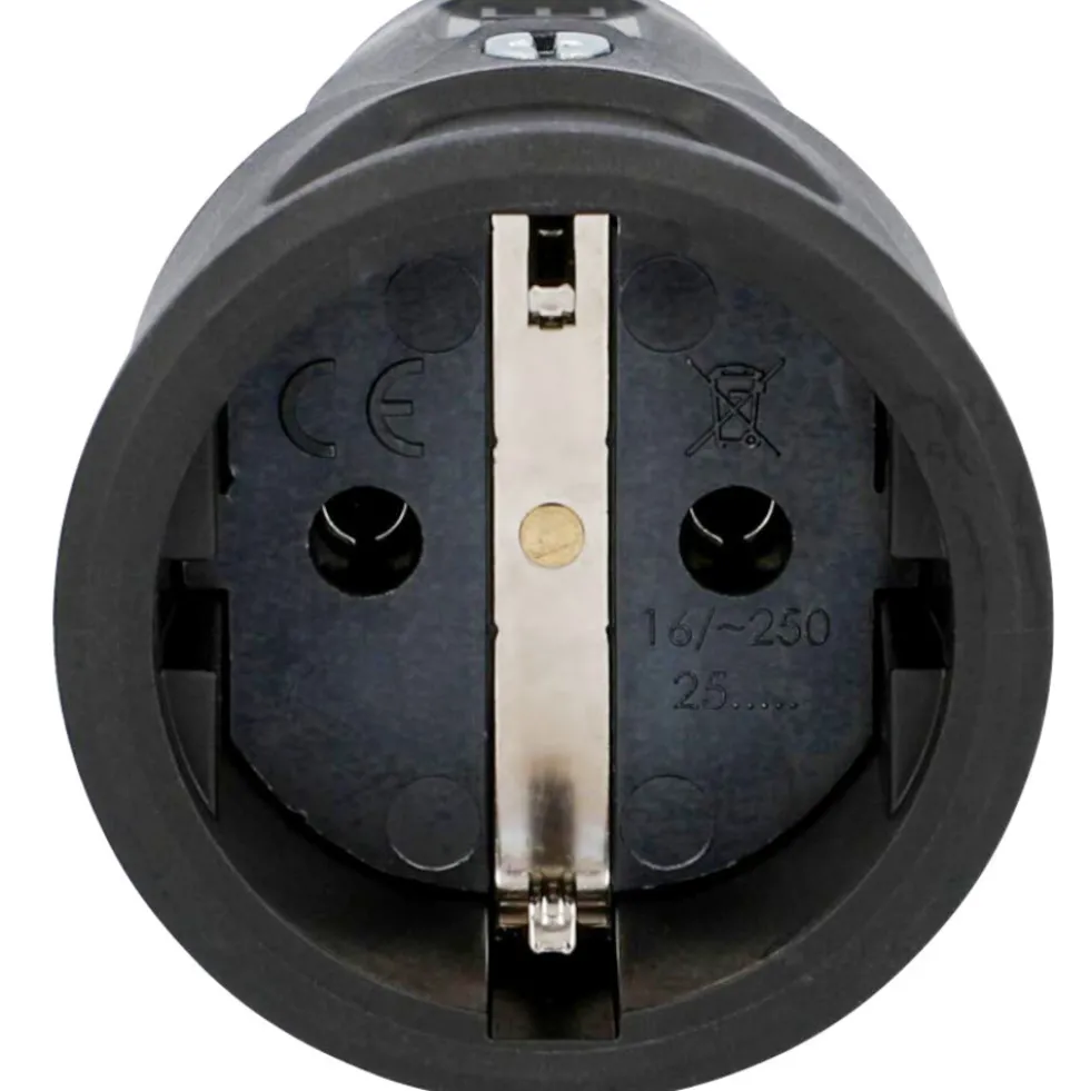 Schutzkontakt-Kupplung Vollgummi IP20 schwarz