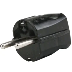 Schutzkontakt Stecker Kunststoff, IP20, schwarz