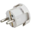 Schutzkontakt-Stecker Kunststoff mit seitlicher Kabelführung weiß