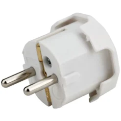 Schutzkontakt-Stecker Kunststoff mit seitlicher Kabelführung weiß