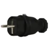 Schutzkontakt-Stecker Vollgummi IP44 schwarz